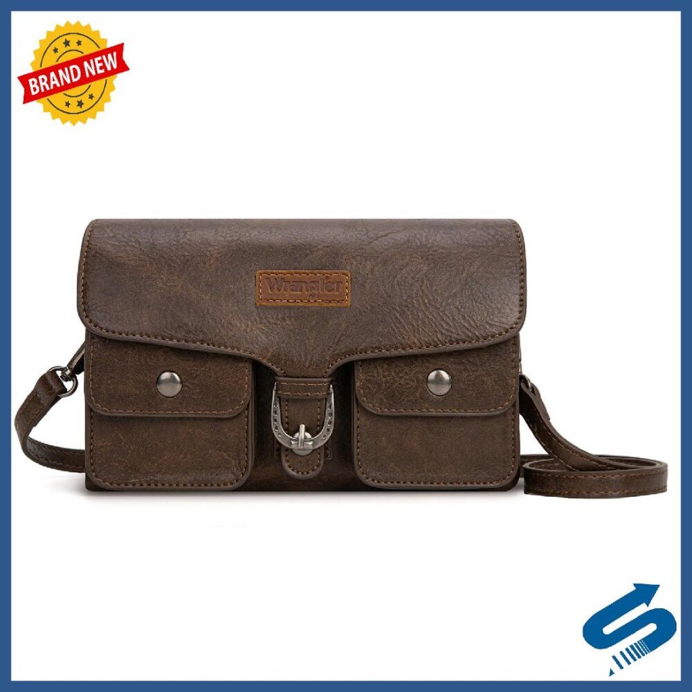 Small Crossbody Purse with Double Zipper Multi-Function Card Holder - Picture 1 of 8